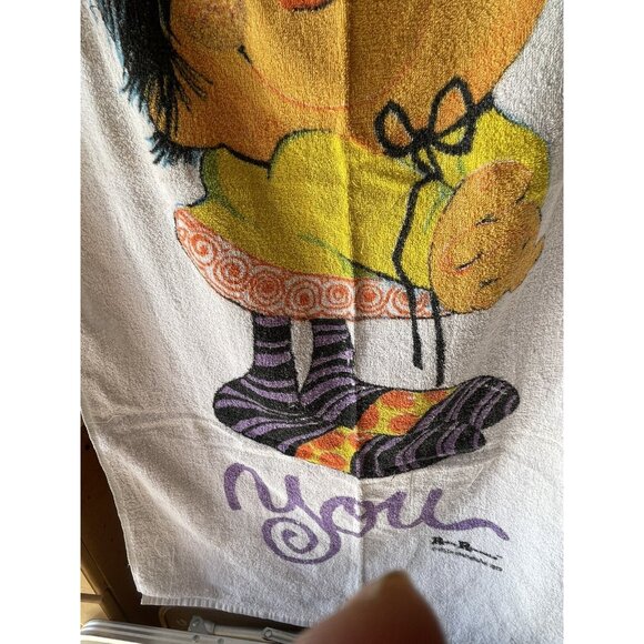 Vintage I Like You Cartoon Character Towel With Orange Swirl Skirt & Striped Soc - Picture 5 of 8